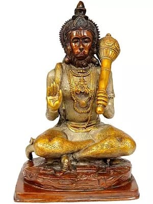 11" Lord Hanuman Brass Statue | Handmade | Made in India