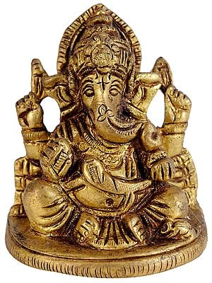 2" Lord Ganesha Statue in Brass | Handmade | Made in India