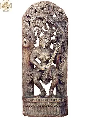 Yakshi - South Indian Temple Wood Carving