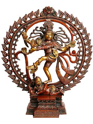 17" Nataraja in Om (AUM) In Brass | Handmade | Made In India