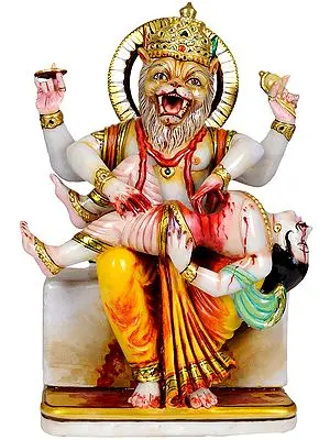 Lord Narasimha Killing the Demon Hiranyakashipu