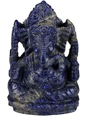 Lord Ganesha (Carved in Lapis Lazuli)