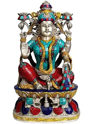 15" Goddess Lakshmi (with Inlay Work) | Handmade | Made In India