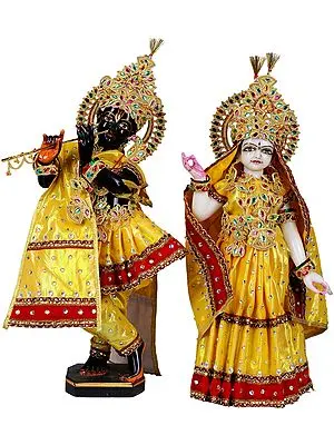 Radhey Shyam (Bedecked in Garments for Worship at Home or Temple)
