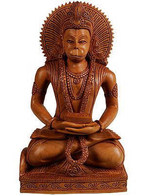 Lord Hanuman in Meditation with Ramayana