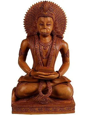 Lord Hanuman in Meditation with Ramayana