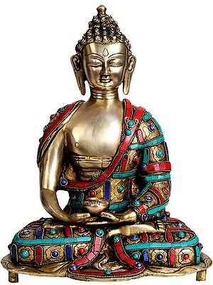 15" Lord Buddha In Dhyana Mudra In Brass | Handmade | Made In India