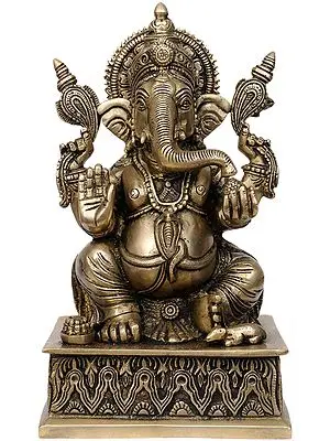 Lord Ganesha seated on Pedestal