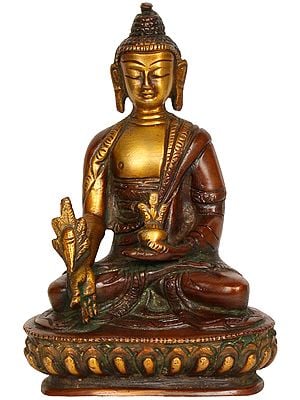 5" (Tibetan Buddhist Deity) The Medicine Buddha In Brass | Handmade | Made In India