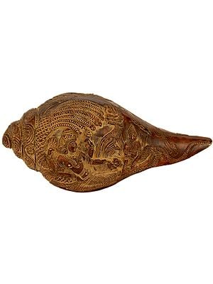 3" Sheshshayi Vishnu Conch in Brass | Handmade | Made in India
