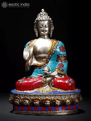 12" Lord Buddha in Vitarka Mudra (Tibetan Buddhist Deity) In Brass | Handmade | Made In India