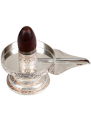 Shiva Linga (Silver Yoni with Narmada Stone Linga)