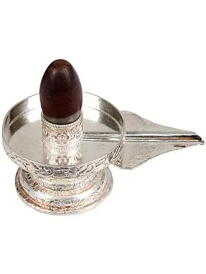 Shiva Linga (Silver Yoni with Narmada Stone Linga)