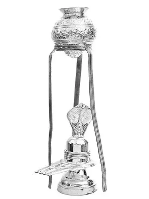 Assembly to Bath Shiva Linga with Dripping Vase for Milk
