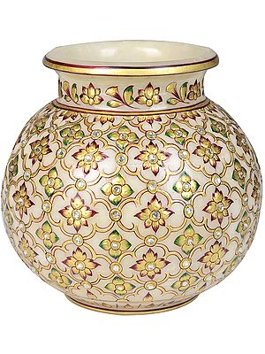 Ghata (Pot) Decorated with Floral Motif