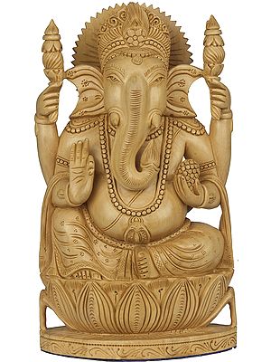 Lord Ganesha Seated on Lotus