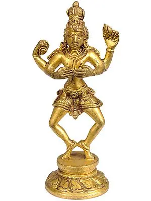 6" Dancing Shiva Sculpture in Brass | Handmade | Made in India
