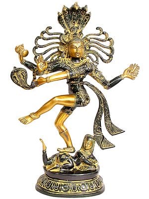 17" Chandrashekhar Nataraja Brass Statue | Handmade | Made in India