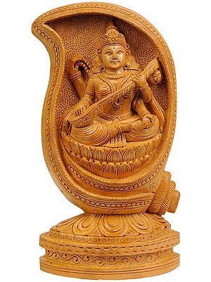 Goddess Saraswati Seated in Conch