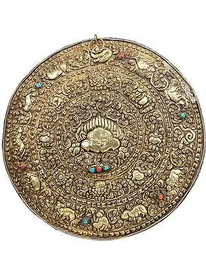Mandala Wall Hanging Plate with Garuda at the Centre