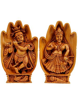 Radha Krishna (Carved in Hands)