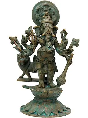 The Eight-Armed Simha Ganapati