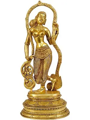 16" Self-Engrossed Beauteous Maid In Brass | Handmade | Made In India