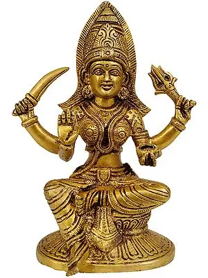 Santoshi Mata Small Brass Statue (The Goddess who Grants the Boon of Contentment)