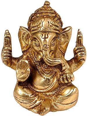 2" Small Baby Ganesha Idol in Brass | Handmade | Made in India