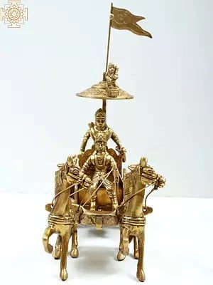 9" Gita Updesha Brass Sculpture | Handmade | Made in India