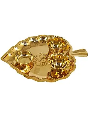 Pipal Leaf Shaped Puja Thali