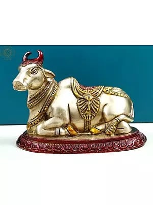 6" Nandi Brass Statue - Vahana of Shiva | Handmade | Made in India