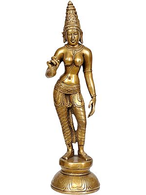 17" Devi Parvati In Brass | Handmade | Made In India
