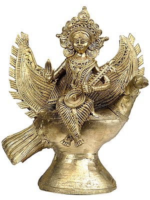 Goddess Saraswati (Tribal Statue)