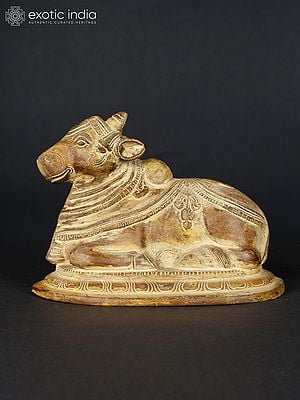 6" Nandi Brass Statue | Handmade Brass Figurine | Made in India