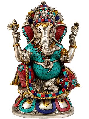 11" Bhagawan Ganesha Sculpture in Brass | Handmade | Made in India