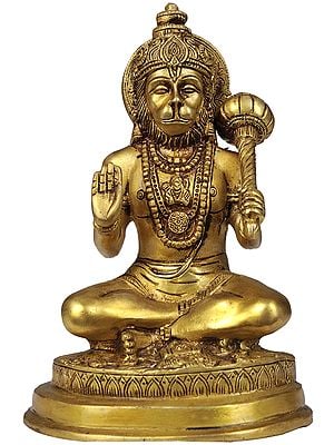 7" Lord Hanuman Statue in Brass | Handmade | Made in India