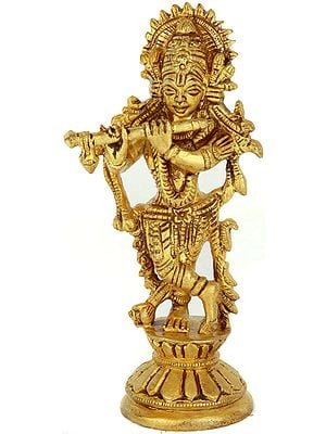 4" Muralidhar Krishna In Brass | Handmade | Made In India