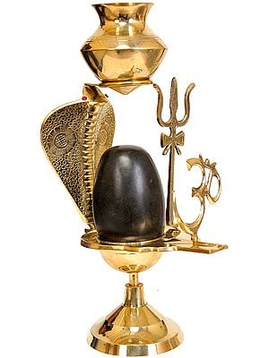 Assembly to Bath Shiva Linga with Dripping Vase for Milk