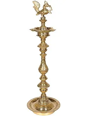 Five-Wick Peacock Lamp with Stand