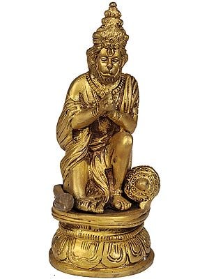 6" Lord Hanuman In Brass | Handmade | Made In India