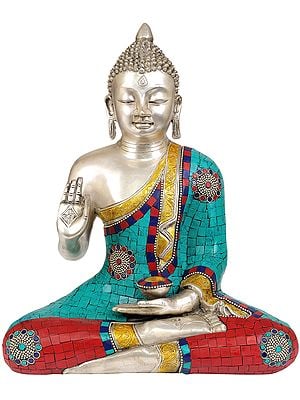 14" Lord Buddha Preaching His Dharma In Brass | Handmade | Made In India