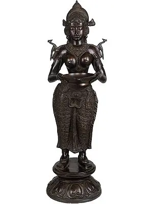 38" Large Size Goddess Deepalakshmi in Brass | Handmade | Made in India