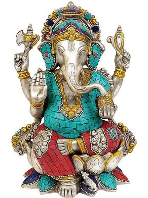 12" Seated Ganesha In Brass | Handmade | Made In India