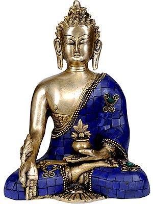 9" Tibetan Buddhist God The Medicine Buddha In Brass | Handmade | Made In India