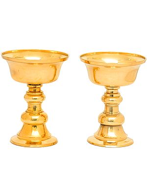 Pair of Butter Puja Lamp
