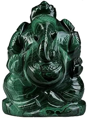 Bhagawan Ganesha Carved in malachite