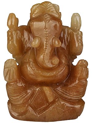 Lord Ganesha (Carved in Yellow Aventurine)