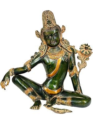 11" Tibetan Buddhist Deity Avalokiteshvara In Brass | Handmade | Made In India