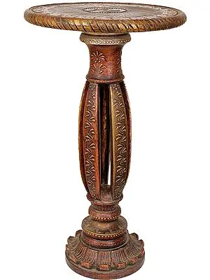 Finely Carved Table with Surya Image on the Top